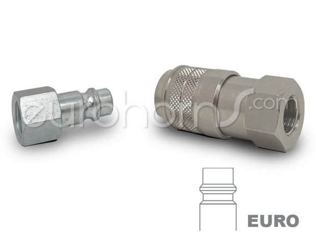 EURO Quick Connector 1/4 BSP Female to 1/4 BSP Female