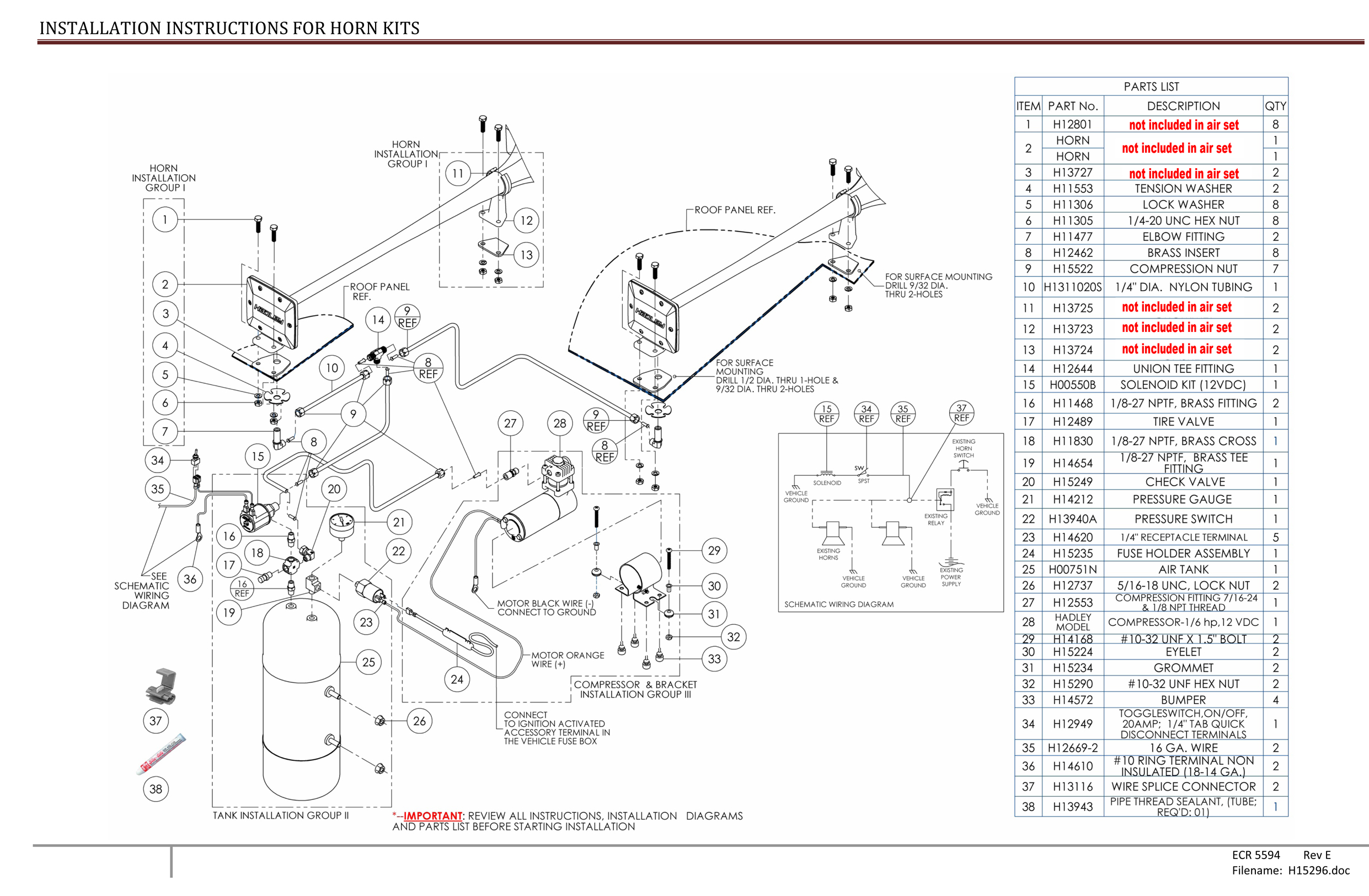 12v Hadley Air Set Eurohorns