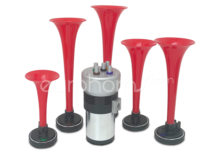 La Cucaracha 12v air horn set with melody from La Cucaracha Eurohorns