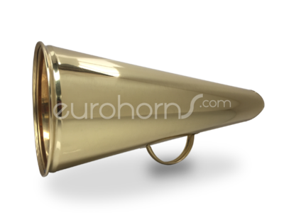 Large brass megaphone or call horn